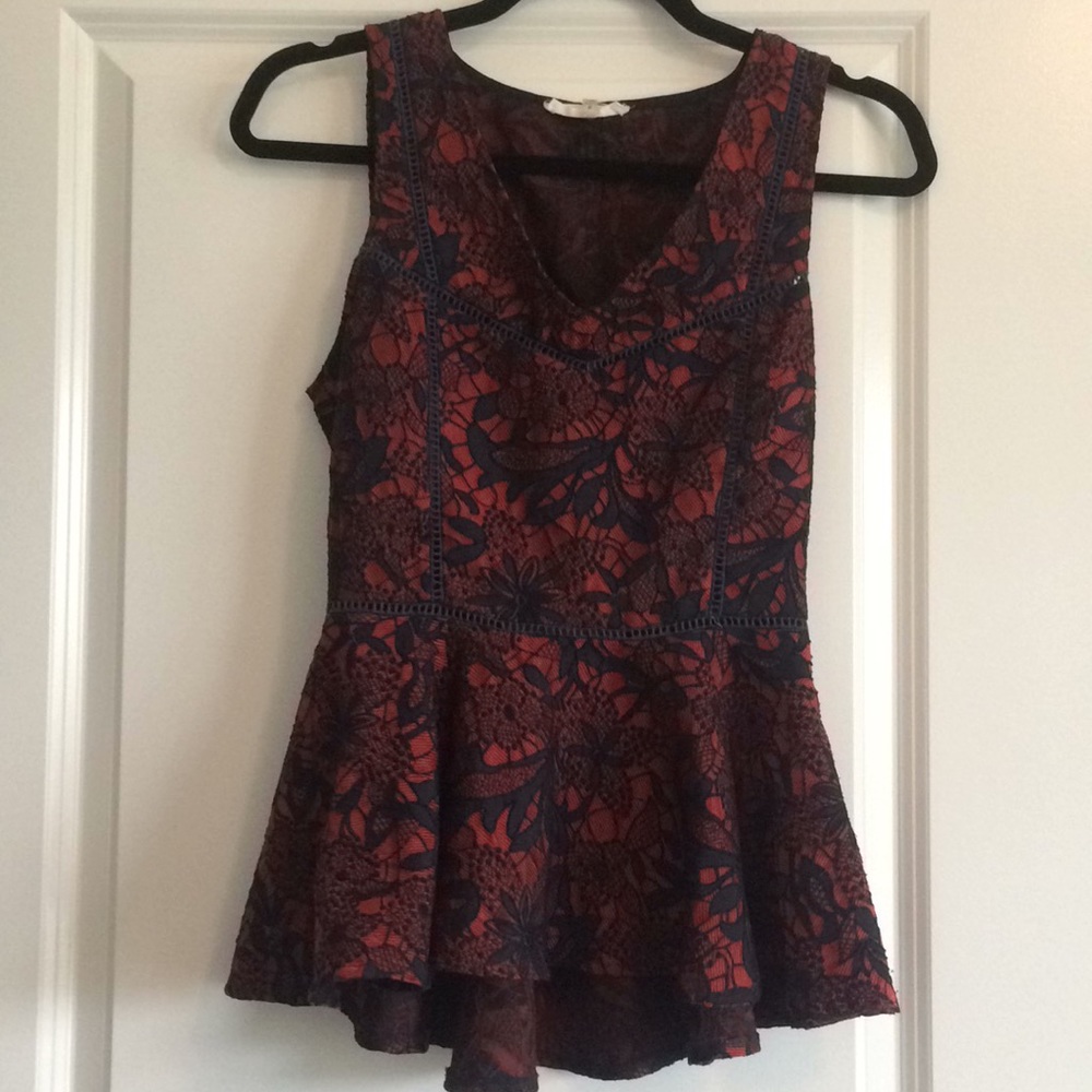 Floral design peplum top